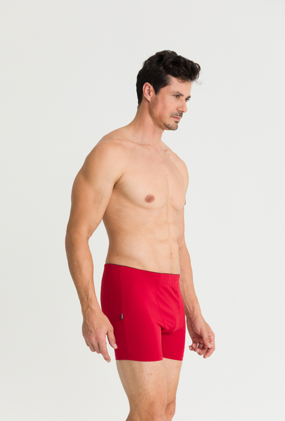cueca boxer confortavel vermelho escuro 4