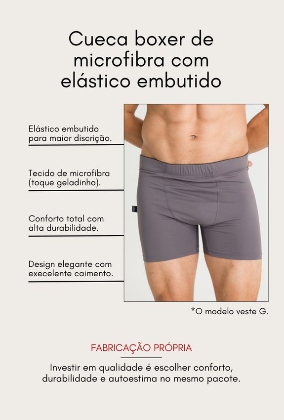 cueca boxer confortavel cinza 3